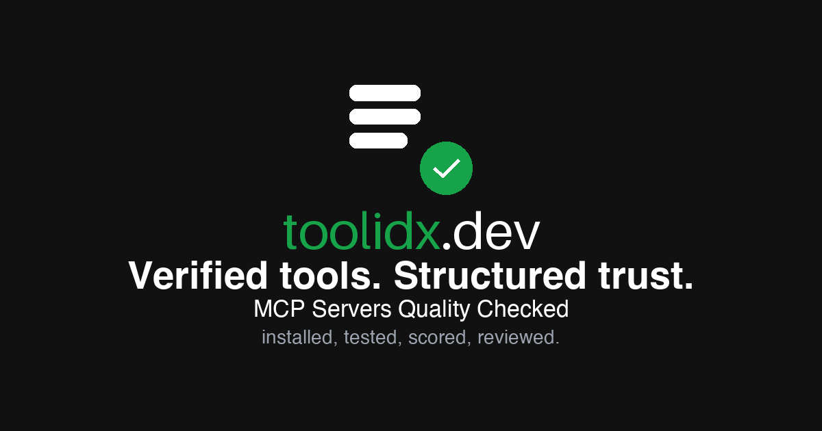 toolidx — Verified MCP Server Directory